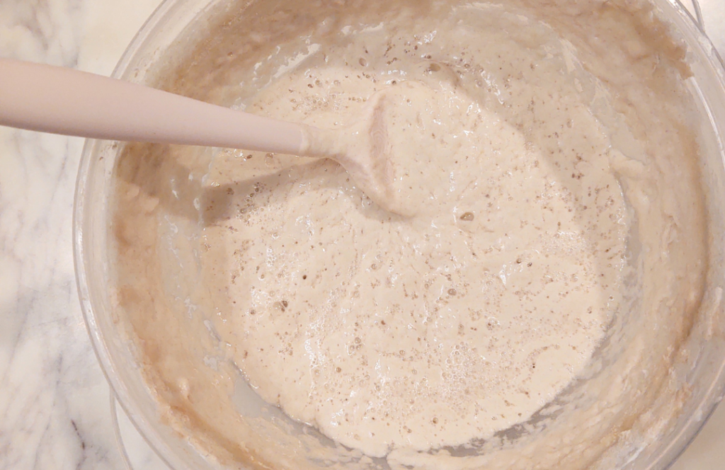 Bubbly sourdough starter