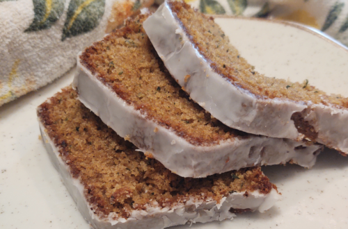 sliced zucchini bread made with freshly milled flour