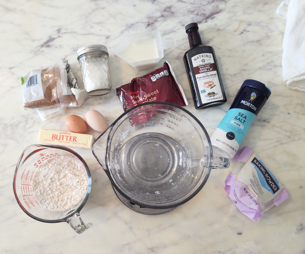 ingredients for mini chocolate chip muffins