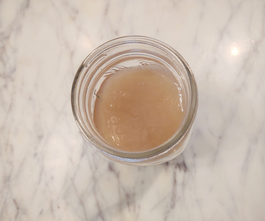 top view of apple cider vinegar with mother