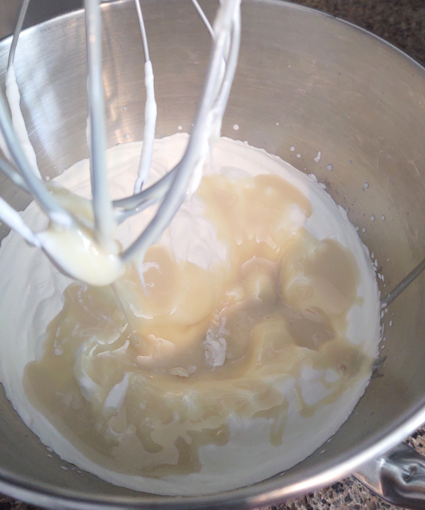 whipped cream, sweetened condensed milk, and vanilla