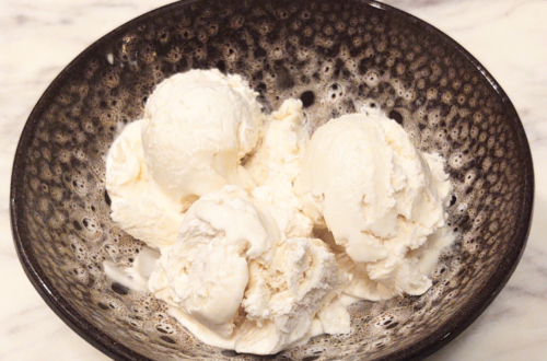 bowl of vanilla ice cream