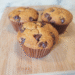 3 chocolate chip muffins made with soft white wheat