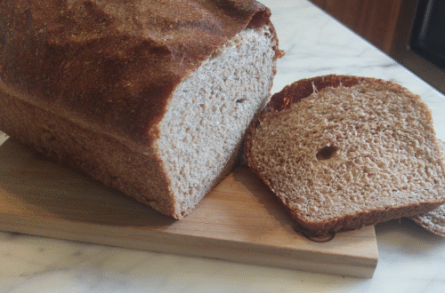 sliced sourdough sandwich bread with hard red wheat berries