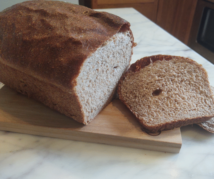 sliced sourdough sandwich bread with hard red wheat berries