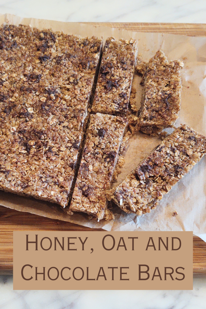 honey oat and chocolate chip bars