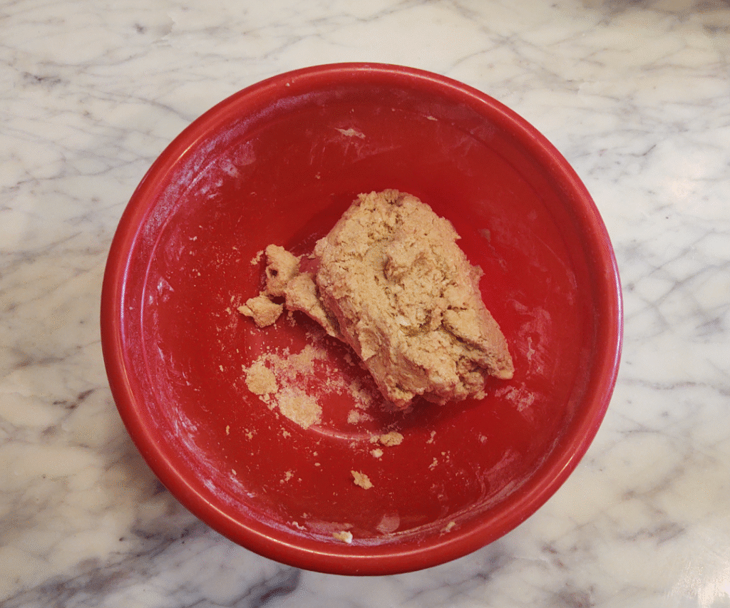 mixing milk with butter and soft white wheat