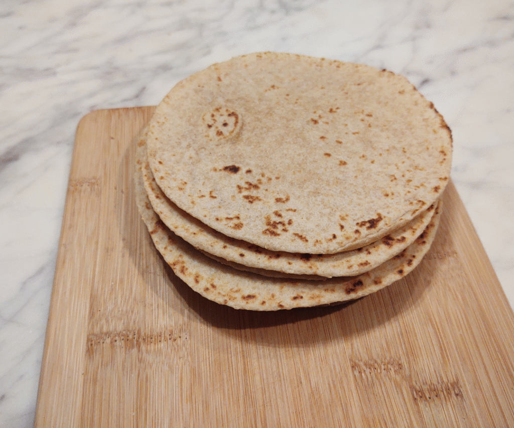 top view soft white wheat tortilla