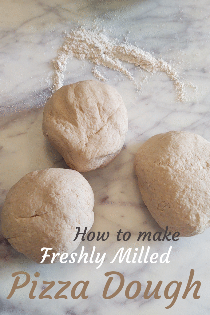 freshly milled pizza dough pin