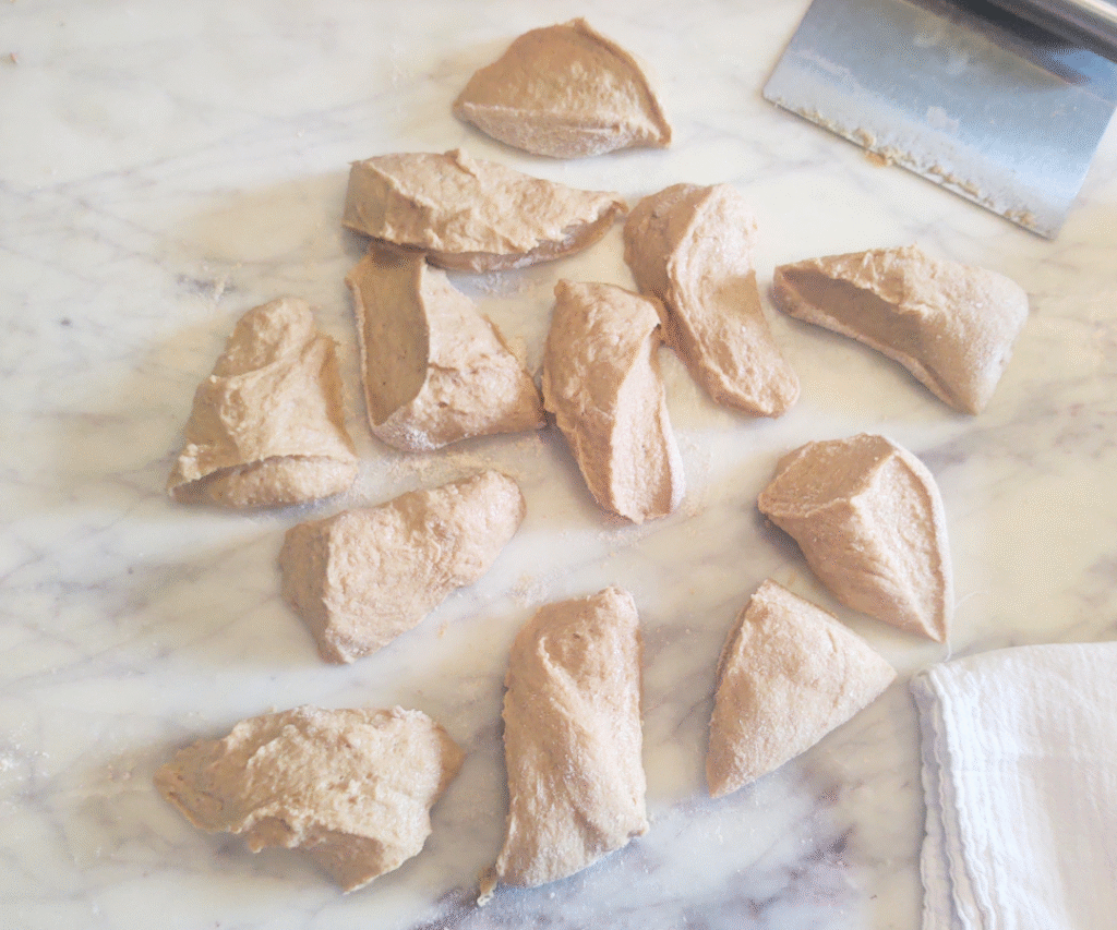 cut into 12 pieces of dough