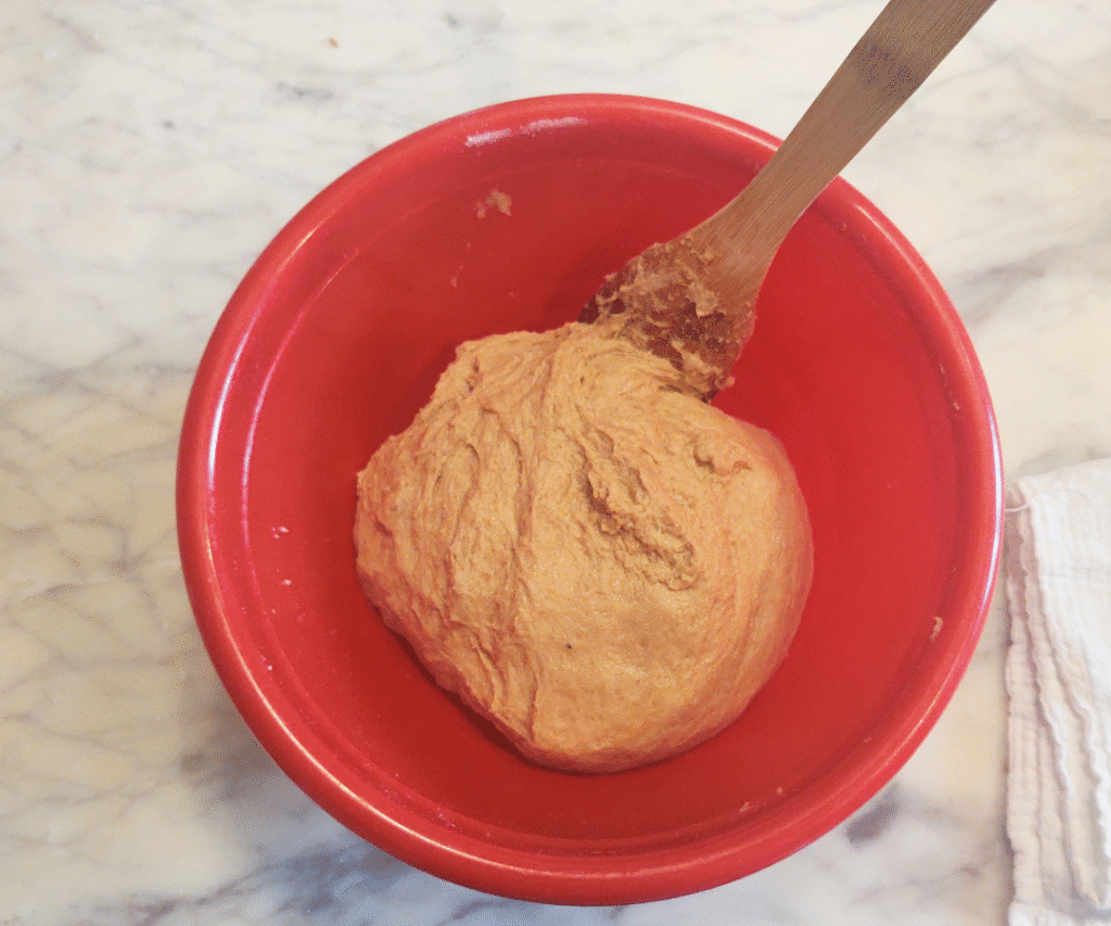 start of dough forming