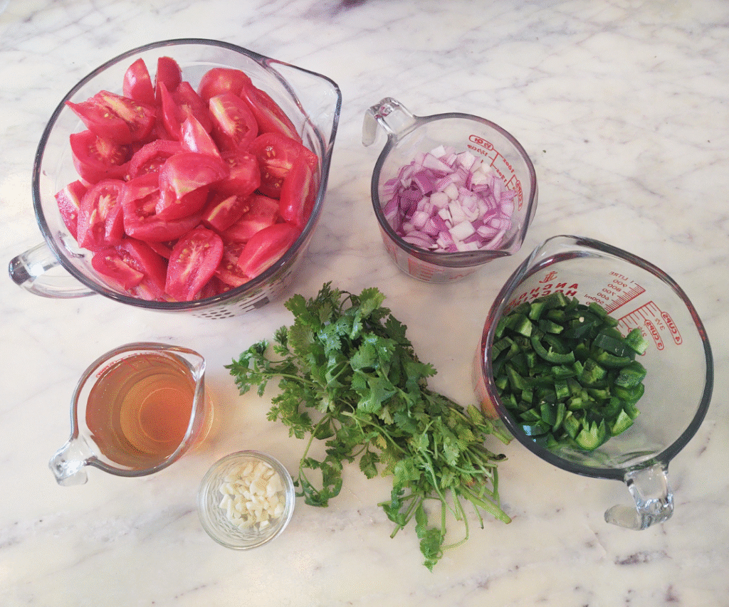 chopped ingredients for fresh salsa