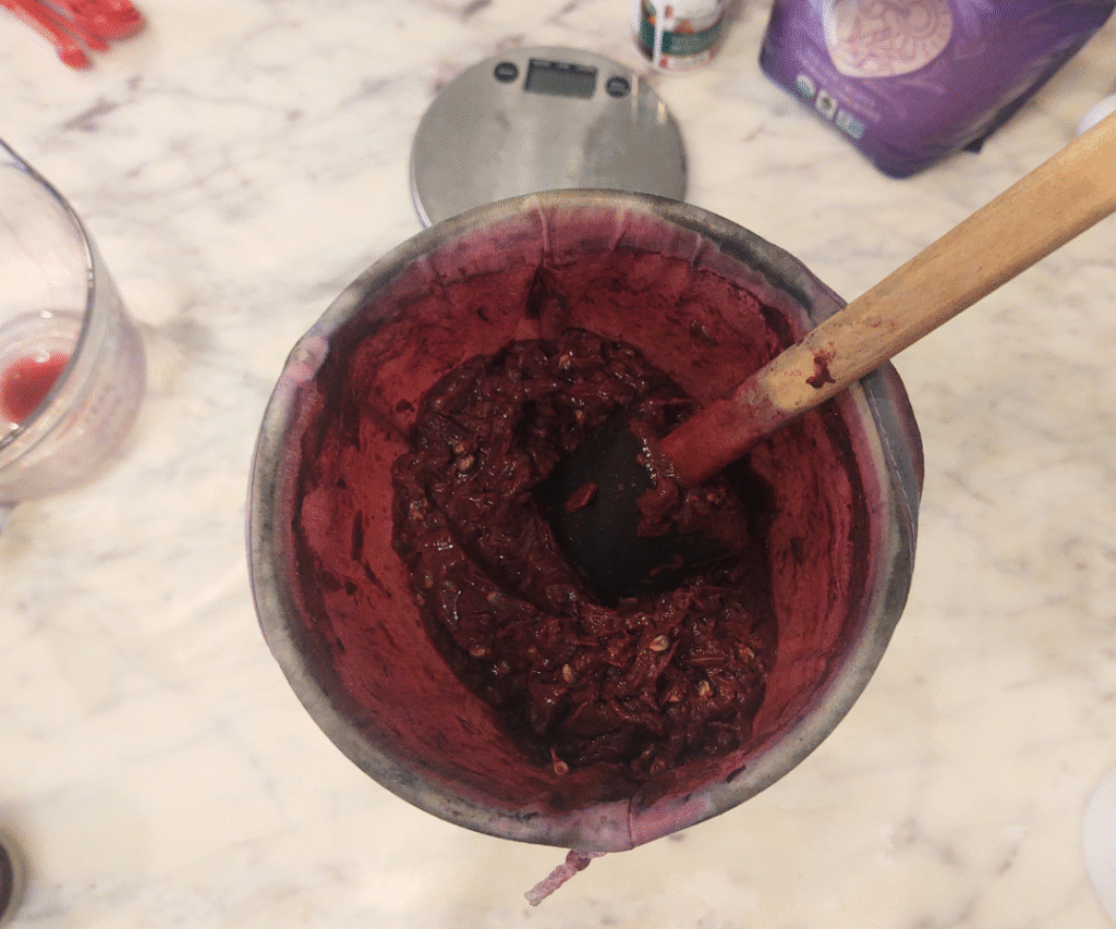 juice drained from grapes