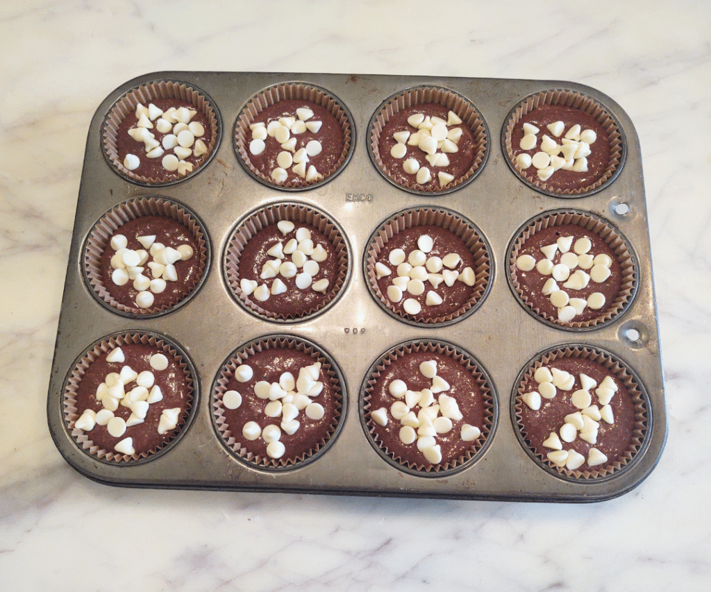 add white chocolate chips to batter