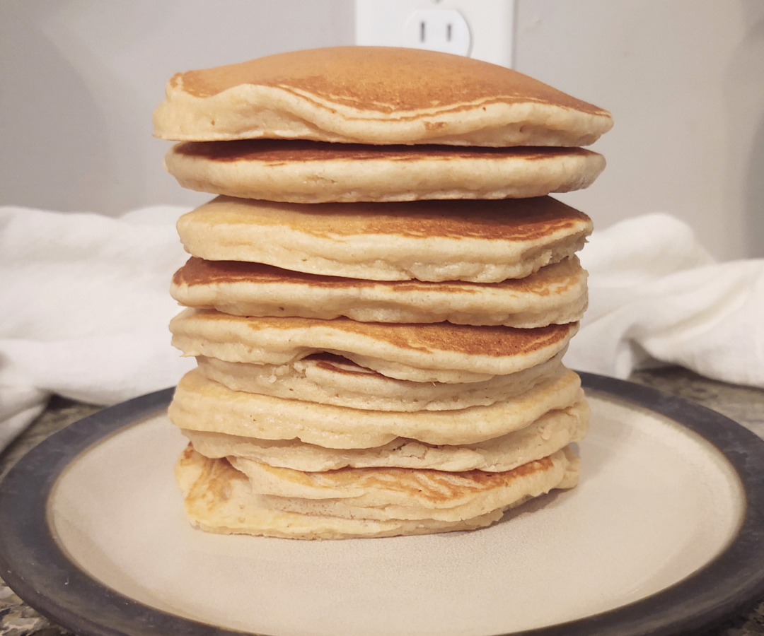 10 pancakes stacked high