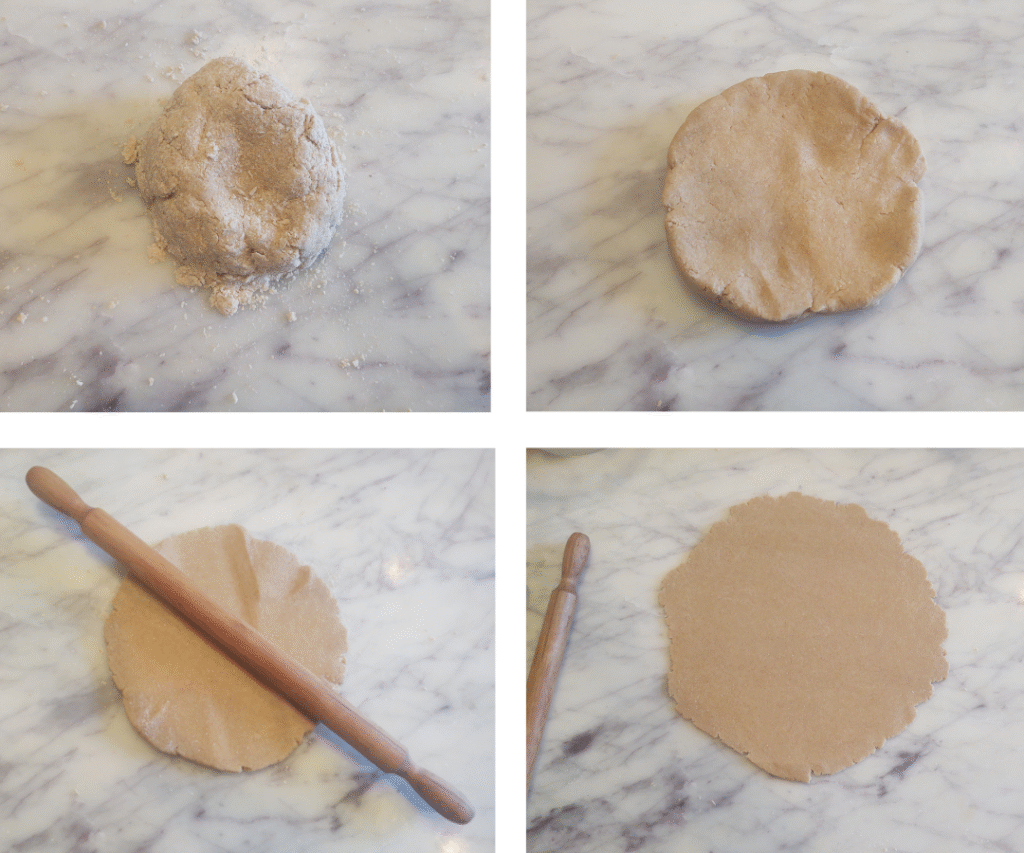 rolling out pie dough crust