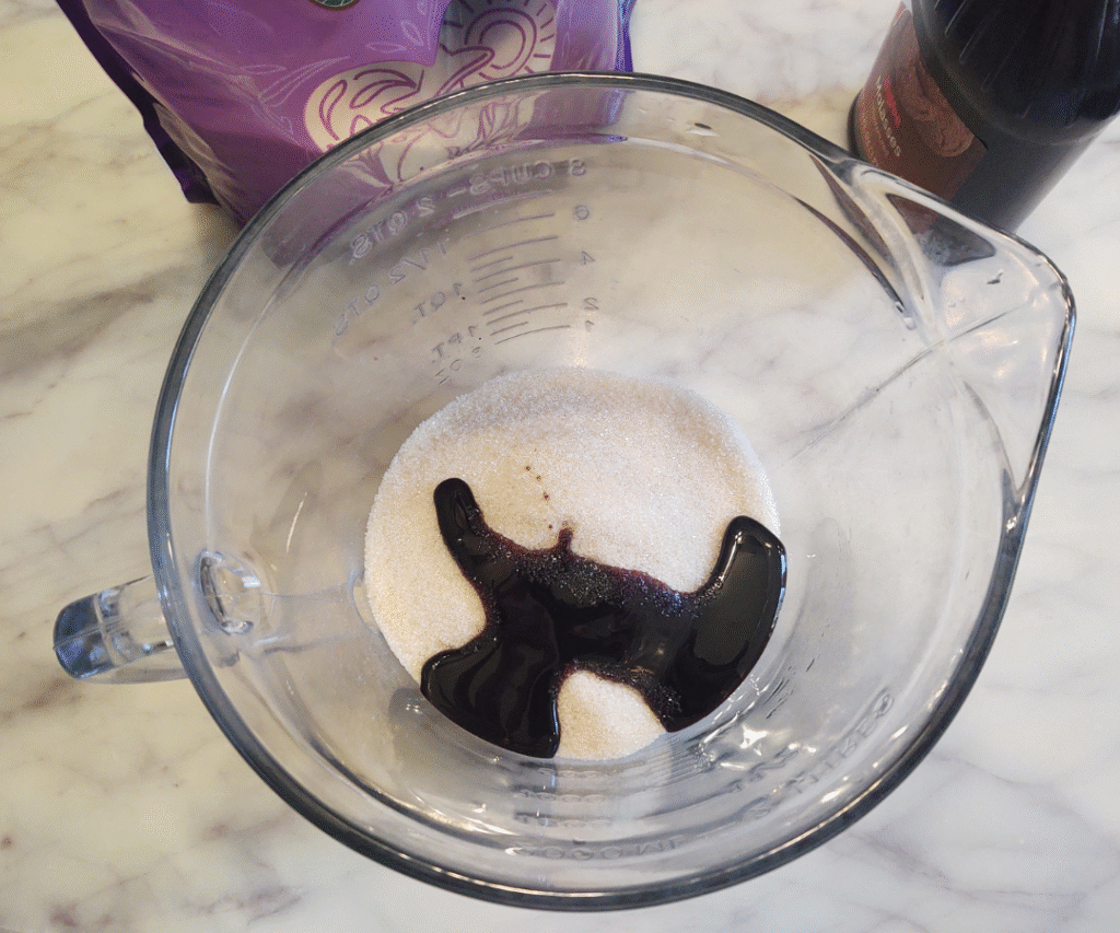 cane sugar and molasses in bowl