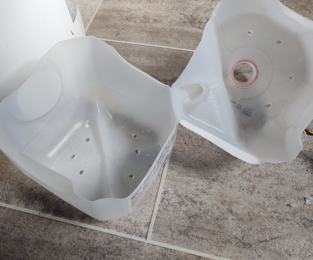 cut open sowing container