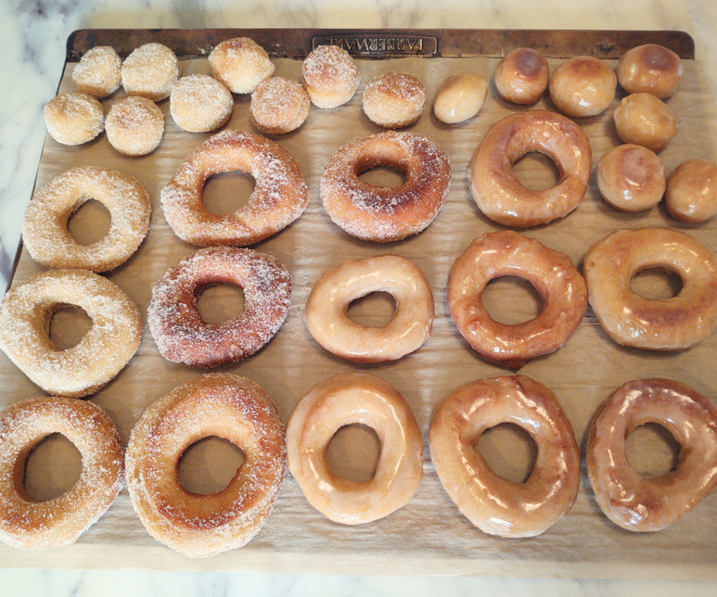 done freshly milled donuts