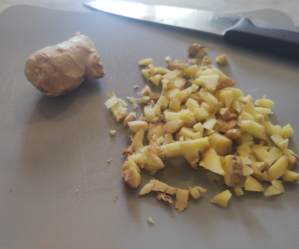 diced ginger root