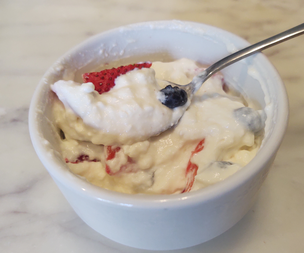 thick and creamy raw milk yogurt with fruit