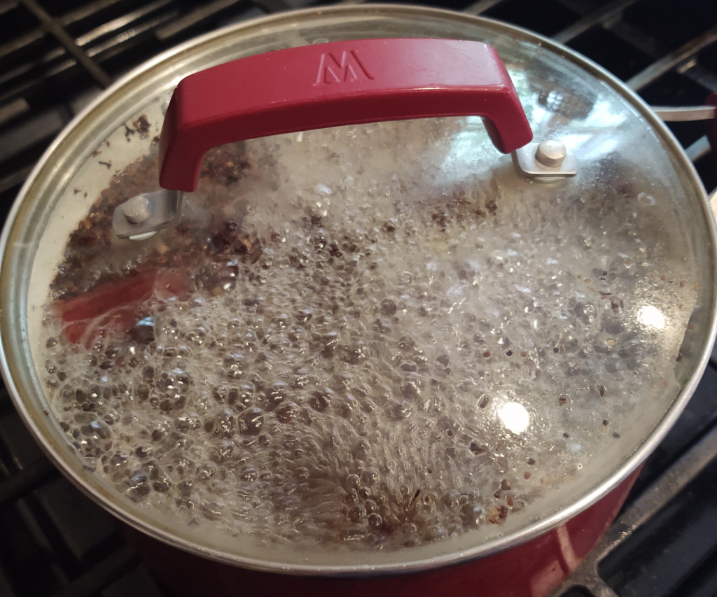 cover tea to simmer