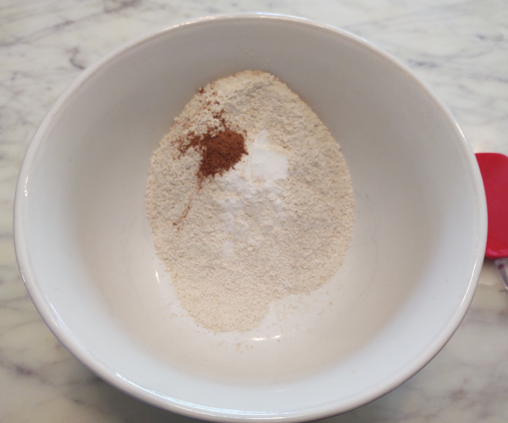 flour, baking soda and cinnamon
