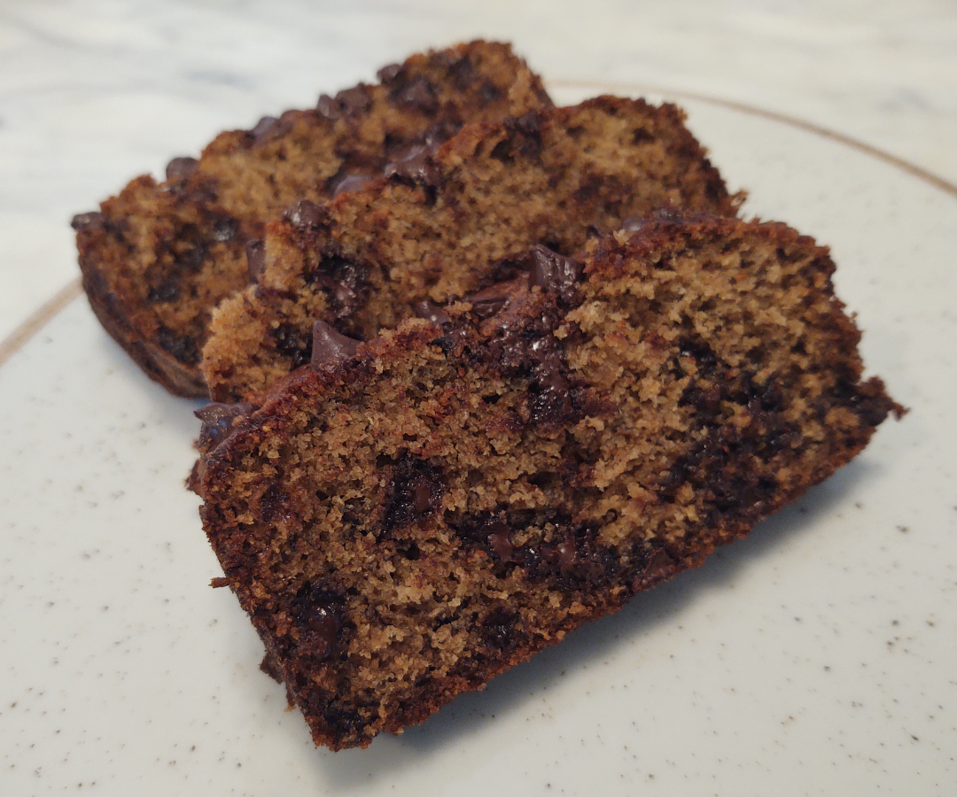 freshly milled chocolate chip banana bread
