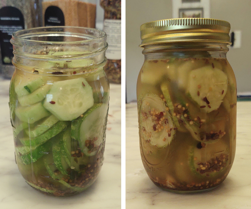 refrigerator pickles before and after 