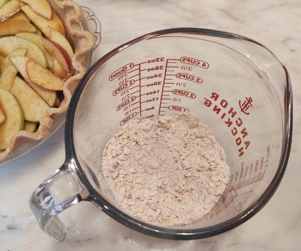 dry ingredients for apple crisp pie topping