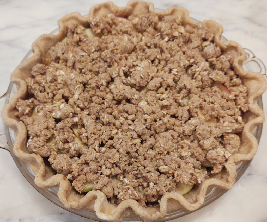 unbaked apple crisp pie