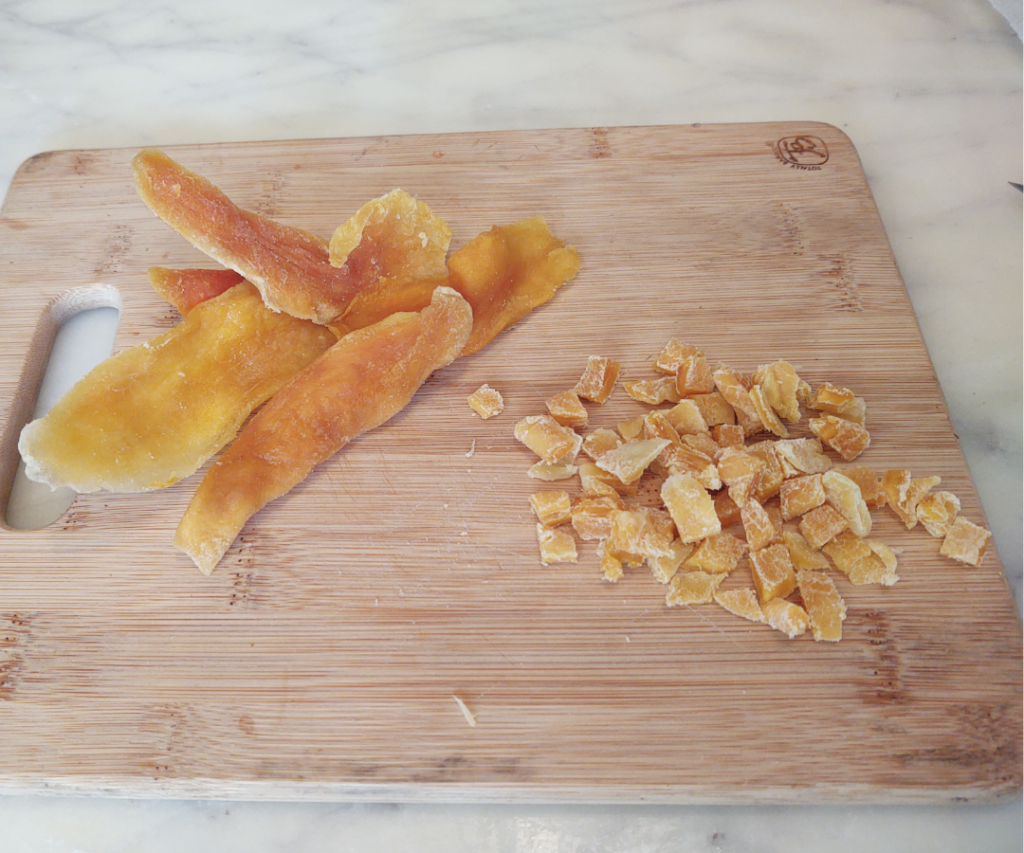 chopped dried mango